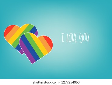 Pride LGBT Rainbow Colorful Shape of Heart Love Abstract Vector Background