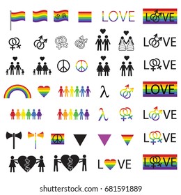 Pride LGBT vector icon set