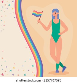 pride lgbtq card with a woman
