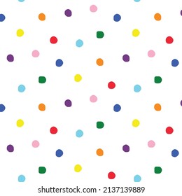 Pride LGBTQ confetti polka dot seamless pattern