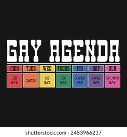 Pride LGBTQ Gay Typography Vector T-shirt Design