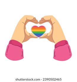 pride lgbtq hands vector isolated