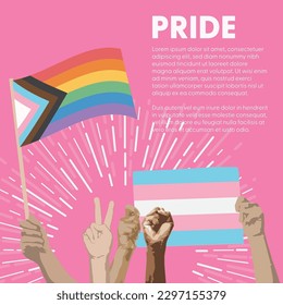 Pride LGBTQIA poster template. Social media LGBT template.