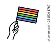 Pride line icon. LGBT society. Vector isolated element. Editable stroke.