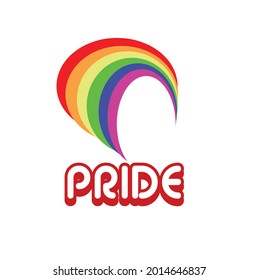 Pride logo LGBT rainbow design. Happy pride