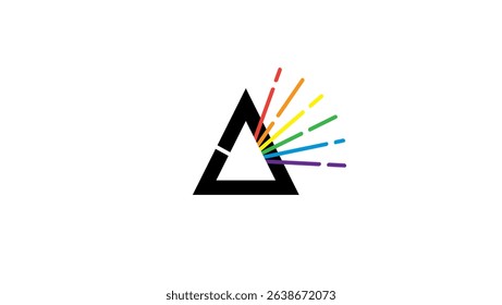 pride logo Rainbow with a Prism, color flat illustration