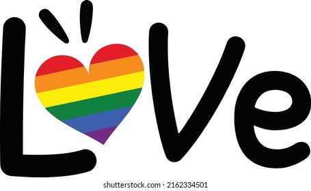 Pride Love. Happy Pride Day. LGBTQ Pride Month. Rainbow Flag LGBT Symbol. International Day Against Typography Vector Illustration Design Can Print on t-shirt Poster banners