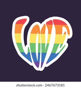 Pride Love Vector Hand Drawn Sticker