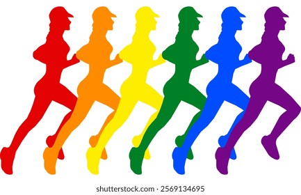 Pride Marathon runner silhouette. Icons element. Vector.