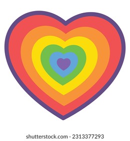 PRIDE MONTE RAINBOW HEART VECTOR