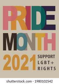 Afiche del mes del orgullo 2021, apoyo a los derechos de los homosexuales