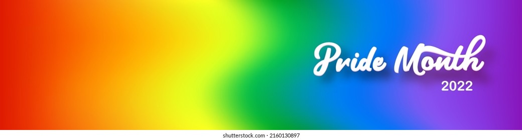 Pride month 2022 horizontal banner and gradient and pride colors flag  LGBTQ Pride month 2022 pride day poster  flyer  banner  logo modern style design template 