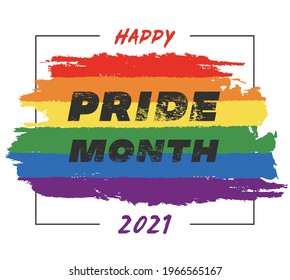 Pride month 2022 logo card with flag.Banner Love is love.Rainbow Pride symbol with heart,LGBT,sexual minorities,gays and lesbians.Designer sign,logo,icon:colorful rainbow on a white background.Vector