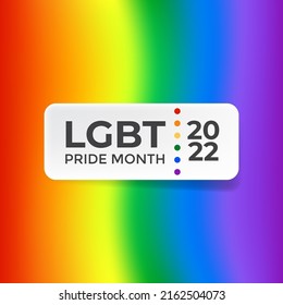 Pride month 2022 square banner and gradient and pride colors flag  LGBTQ Pride month 2022 pride day poster  flyer  banner  logo modern style design template 