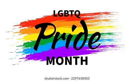 Pride month 2023 Symbols with LGBT pride flag or Rainbow colors. LGBT designs isolated on background, Vector illustration EPS 10