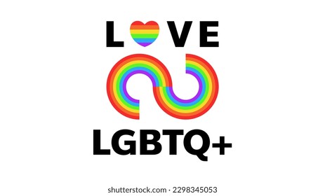 Pride month 2023 Symbols with LGBT pride flag or Rainbow colors. LGBT designs isolated on background, Vector illustration EPS 10