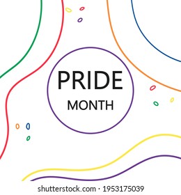 Pride month abstract banner, poster, brochure template. LGBTQIA+ celebration. Rainbow colors. Equality concept. Celebrated annual in June.  