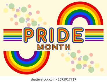 Pride month background. Celebration commemoration of lesbian, gay, bisexual, transgender pride. Design for LGBT, Pride Month, happy pride day, gender.