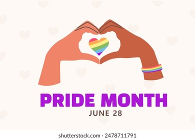 Pride month background with hands.  LGBT pride 