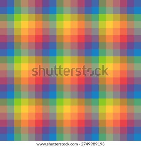 Pride month background.Multicolored plaid seamless pattern.Colorful rainbow checkered tartan plaid repeat pattern.Geometric vector background wallpaper.
