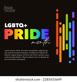 Pride month banner with abstract rainbow 