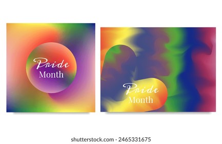 Pride Month banner design featuring an LGBTQ Pride gradient background. Lesbian, Gay, Bisexual, Transgender a symbol of Pride Month. Perfect for posters, flyers, web, banners, and templates