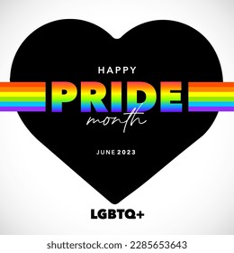 Cartel del mes del orgullo con corazón