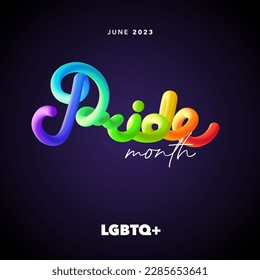 Pride month banner liquid text