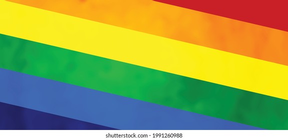 PRIDE MONTH banner on gradient rainbow background. LGBT flag. Template design, vector illustration. Love wins. Colorful symbols. Gay pride collection.