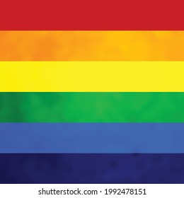 Banner ORGULLO MONTH sobre fondo arco iris degradado. Bandera LGBT. Diseño de plantilla, ilustración vectorial. El amor gana. Símbolos coloridos. Colección del orgullo gay.