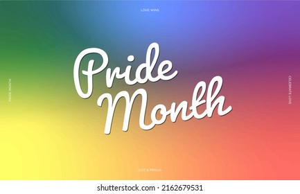 Pride Month Banner rainbow colored gradient background  For LGBTQ Pride month   inclusivity   Vector Illustration  EPS 10  For Design elements  poster  cards  social media  banner  web  Love wins