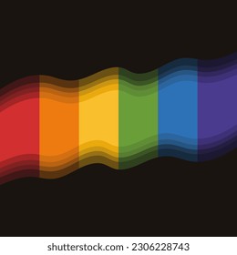 Pride month banner template with rainbow flag. LGBTQ+ community vector background in simple style. Human rights movement concept. Gay parade.