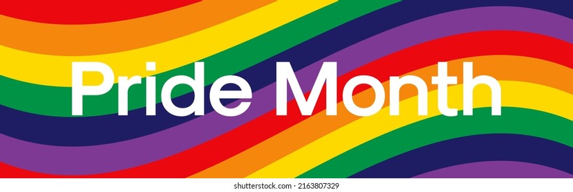 Pride Month Banner Vektor. LGBTQ-Flag-Rainbow-Hintergrund mit Wavy-Muster.