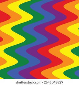 Pride Month Buzzing Rainbow, Flat Style Background