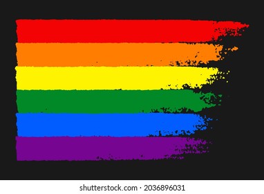 Pride Month celebrated in the month of June. Lesbian, Gay, Bisexual, Transgender and Queer (LGBTQ). Vector rainbow LGBT flag Design for sticker, card, poster, banner, tattoo, t-shirt, or logo.