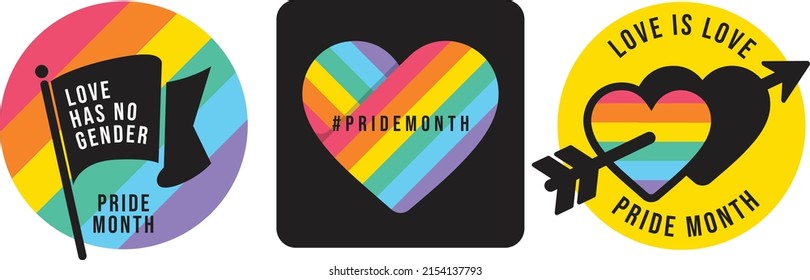 Pride month celebrates icon signage vector	
