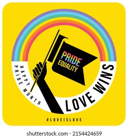 Pride month celebrates icon signage poster vector