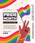 pride month celebration concept background. happy pride day. celebration and commemoration of lesbian, gay, bisexual, and transgender pride. LGBT Pride Month. vector illustration design template. June