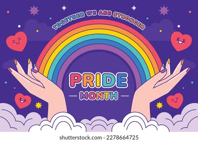 pride month celebration concept background. happy pride day. celebration and commemoration of lesbian, gay, bisexual, and transgender pride. LGBT Pride Month. vector illustration design template. June