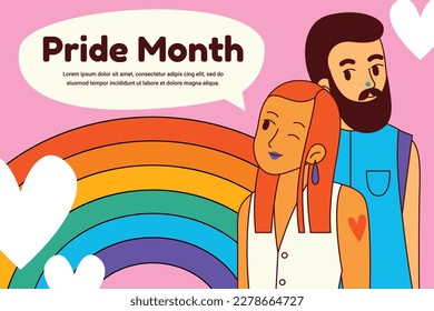 fondo del concepto de celebración del mes del orgullo feliz día del orgullo. celebración y conmemoración del orgullo de lesbianas, gays, bisexuales y transgénero. Mes del Orgullo LGBT. plantilla de diseño de ilustración vectorial. Junio