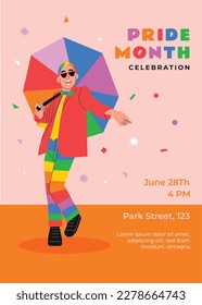 pride month celebration concept background. happy pride day. celebration and commemoration of lesbian, gay, bisexual, and transgender pride. LGBT Pride Month. vector illustration design template. June