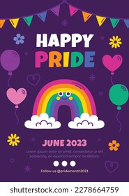 pride month celebration concept background. happy pride day. celebration and commemoration of lesbian, gay, bisexual, and transgender pride. LGBT Pride Month. vector illustration design template. June