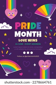 pride month celebration concept background. happy pride day. celebration and commemoration of lesbian, gay, bisexual, and transgender pride. LGBT Pride Month. vector illustration design template. June