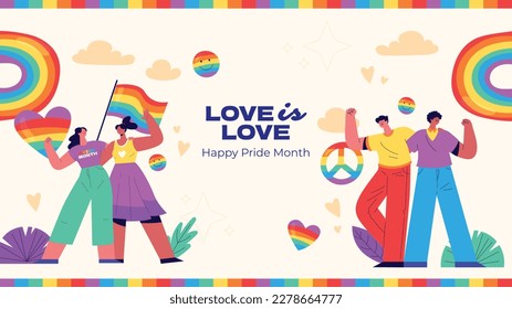 pride month celebration concept background. happy pride day. celebration and commemoration of lesbian, gay, bisexual, and transgender pride. LGBT Pride Month. vector illustration design template. June
