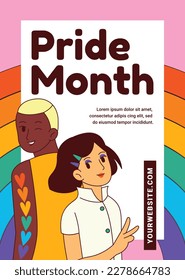fondo del concepto de celebración del mes del orgullo feliz día del orgullo. celebración y conmemoración del orgullo de lesbianas, gays, bisexuales y transgénero. Mes del Orgullo LGBT. plantilla de diseño de ilustración vectorial. Junio