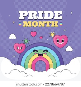 pride month celebration concept background. happy pride day. celebration and commemoration of lesbian, gay, bisexual, and transgender pride. LGBT Pride Month. vector illustration design template. June