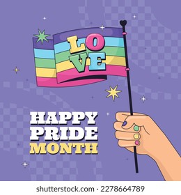 pride month celebration concept background. happy pride day. celebration and commemoration of lesbian, gay, bisexual, and transgender pride. LGBT Pride Month. vector illustration design template. June