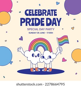 fondo del concepto de celebración del mes del orgullo feliz día del orgullo. celebración y conmemoración del orgullo de lesbianas, gays, bisexuales y transgénero. Mes del Orgullo LGBT. plantilla de diseño de ilustración vectorial. Junio