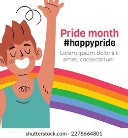 pride month celebration concept background. happy pride day. celebration and commemoration of lesbian, gay, bisexual, and transgender pride. LGBT Pride Month. vector illustration design template. June
