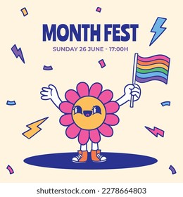 pride month celebration concept background. happy pride day. celebration and commemoration of lesbian, gay, bisexual, and transgender pride. LGBT Pride Month. vector illustration design template. June
